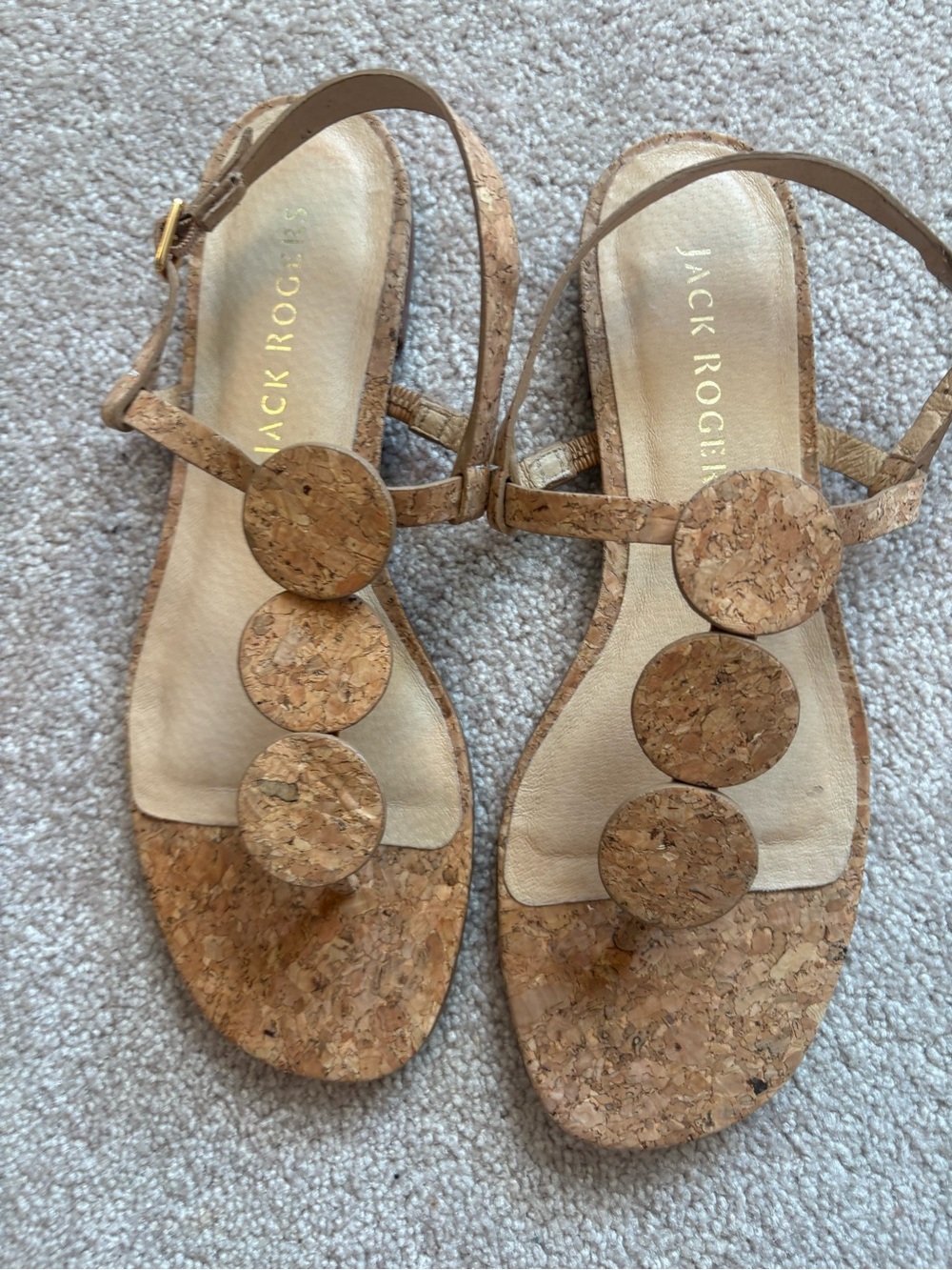 Jack Rogers Cork Thongs. Size 10m EUC